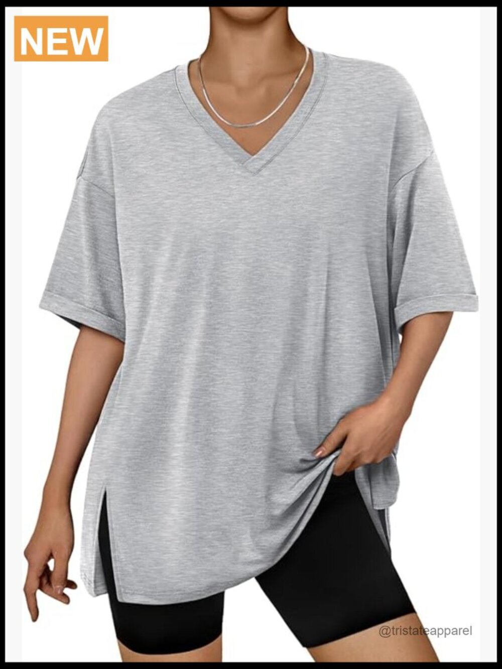 Plus Size Oversized V Neck Tshirt Breathable Workout Wear